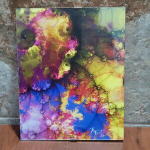 Acrylic Pour Alcohol Ink Painting Wall Art Signed